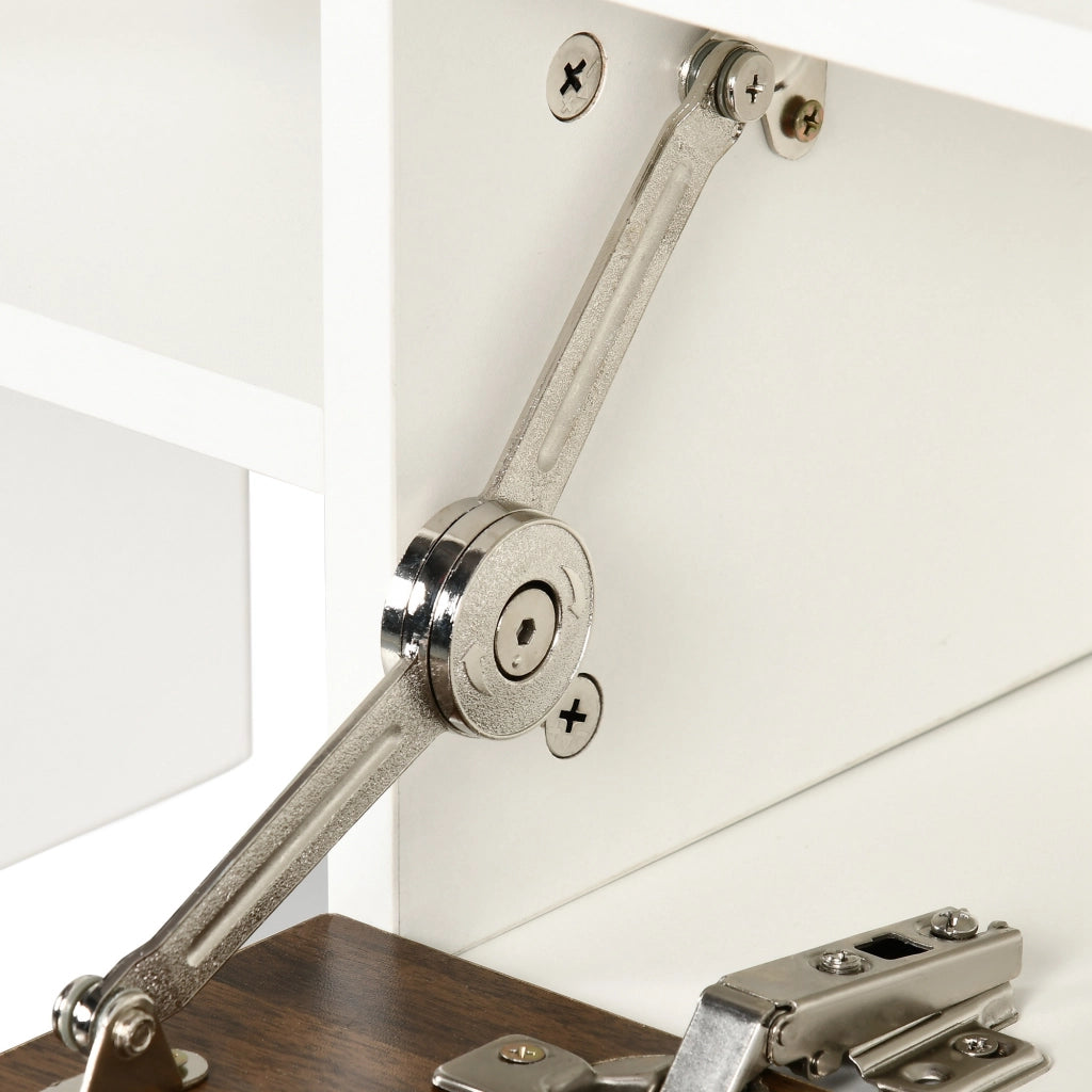 Set Mobile TV e Mensola da Parete ¨C Xylo ¨C Bianco e Marrone 153x25x42cm
