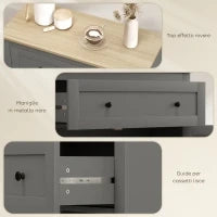Credenza Cucina con Cassetto e Armadietto con Ripiano Regolabile, in Legno, 78.5x35x80 cm, Multicolore