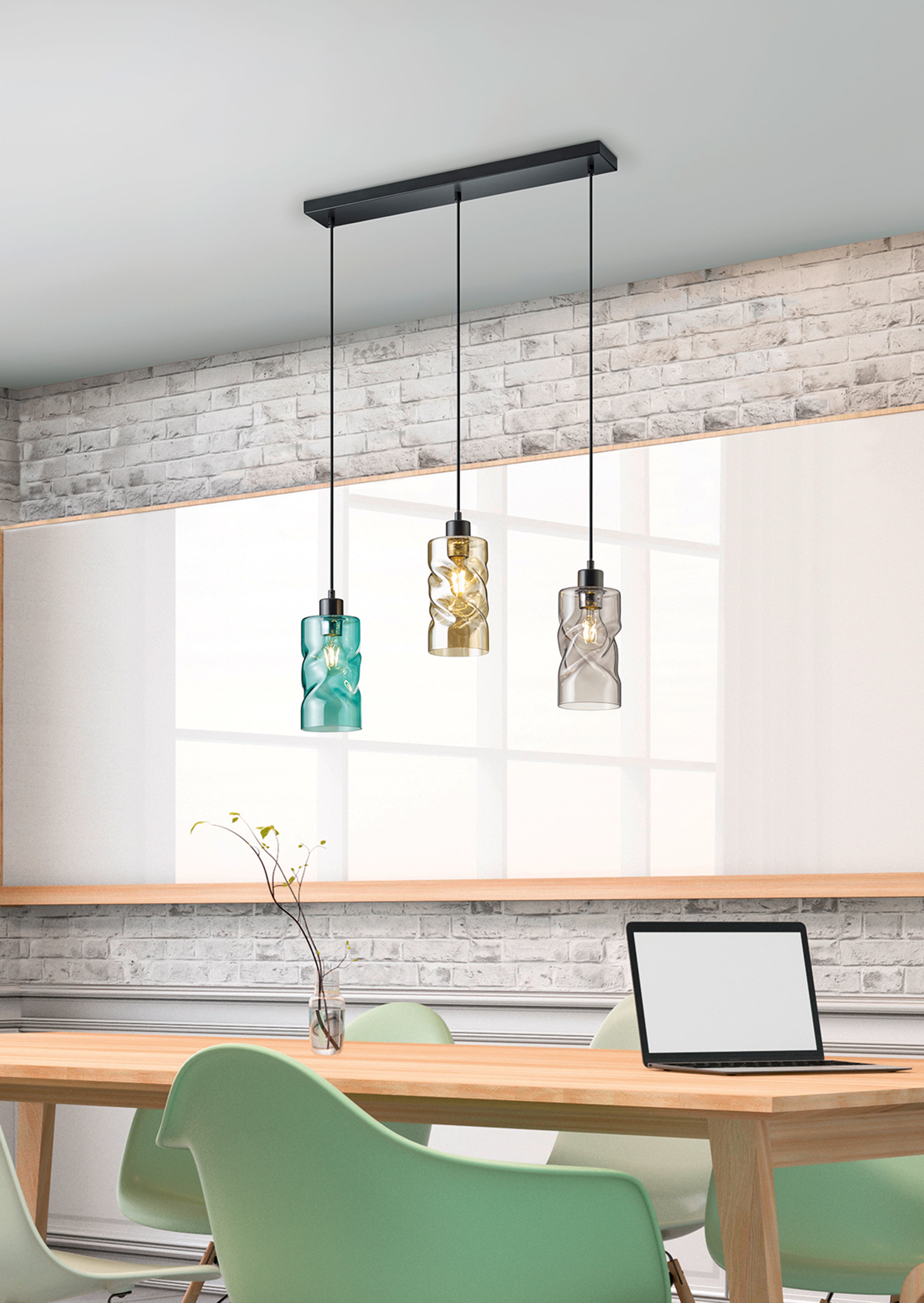 Lampada a Sospensione da Interno  E27 in Metallo Nero Opaco