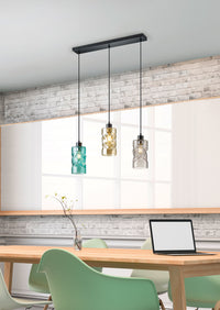 Lampada a Sospensione da Interno  E27 in Metallo Nero Opaco