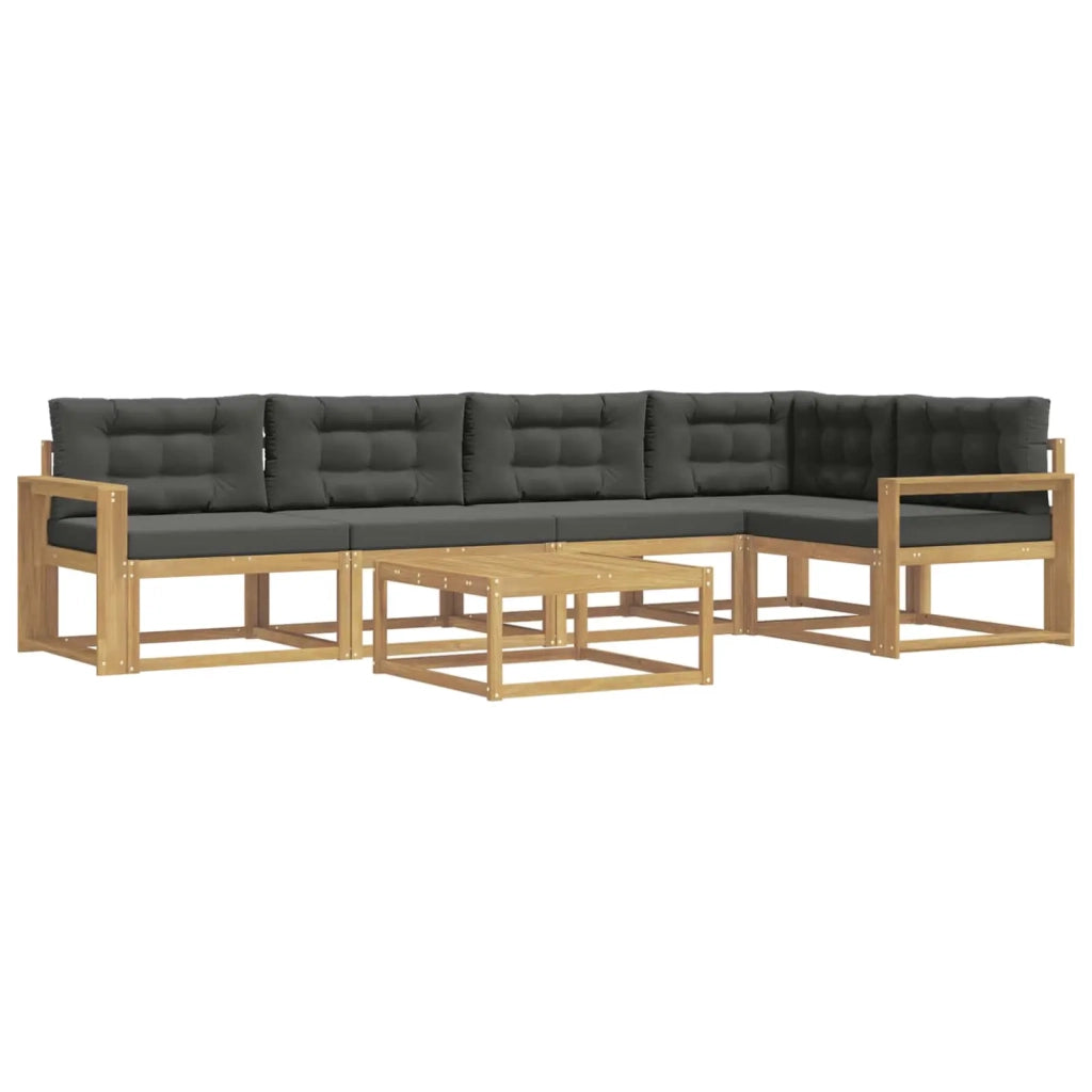 Set di divani da esterno 6 pz Bianco e Antracite Poliestere 3386486