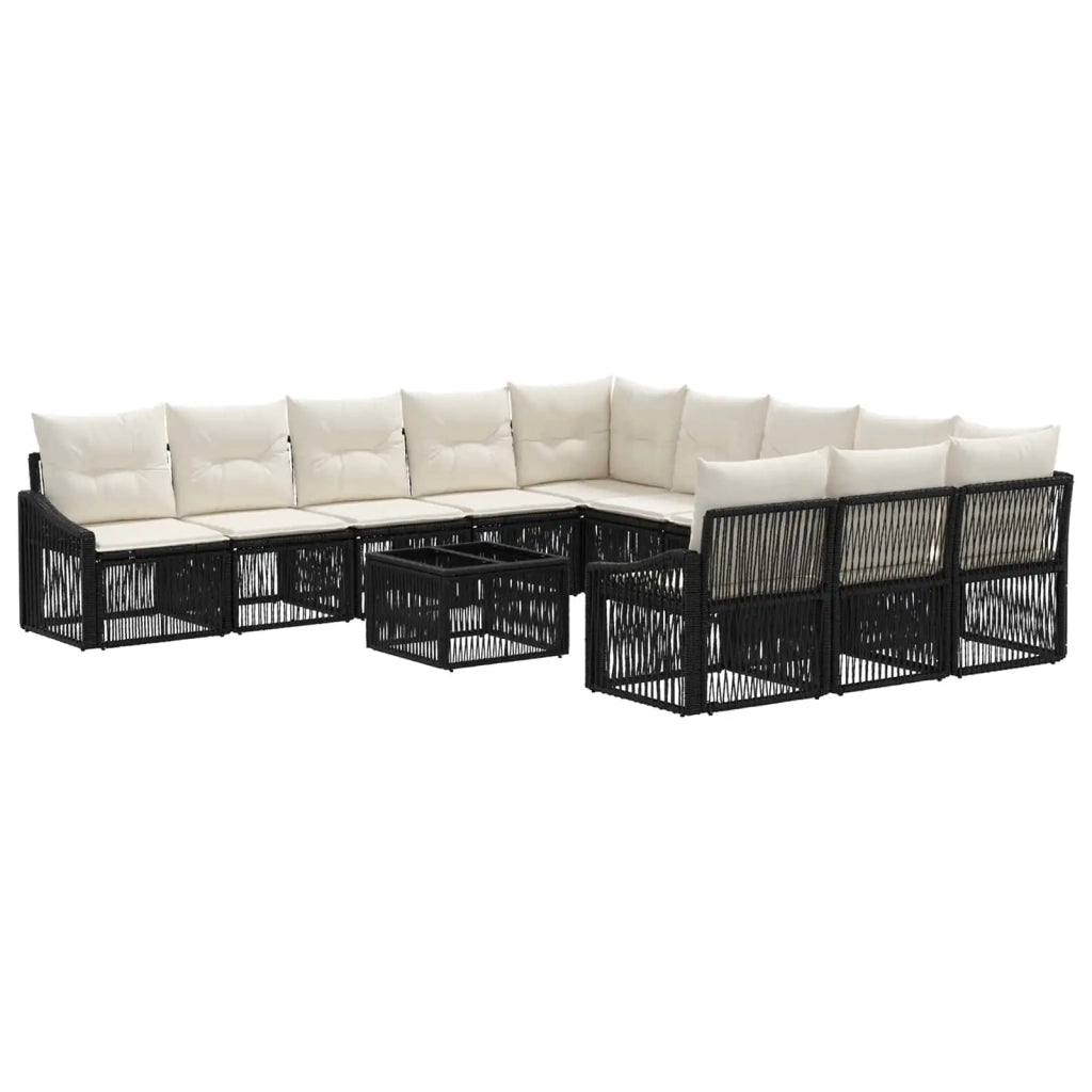 Set Divano da Giardino 12 pcs Nero polyrattan 3436147