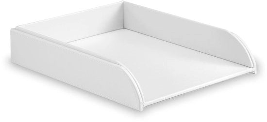 Biblioteca per ufficio in pelle di plastica, A4, facile da ripiegare, archivio da tavolo, contenitore per documenti, cassettiere per documenti, non richiede sostegni, H 6,3 x B 24,5 x D 33 cm