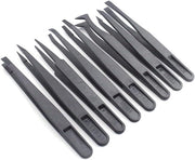 Set di tang per plastica - 8 pezzi di spiedini antistatici per lavori di precisione in elettronica e gioielleria - nero