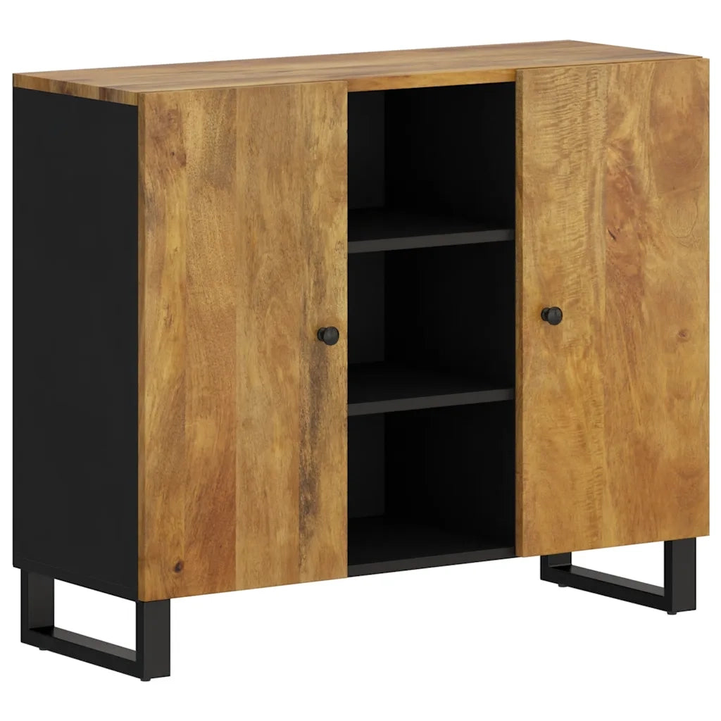 Credenza con 2 Ante 90x33x75 cm in Legno Massello di Mango 352928