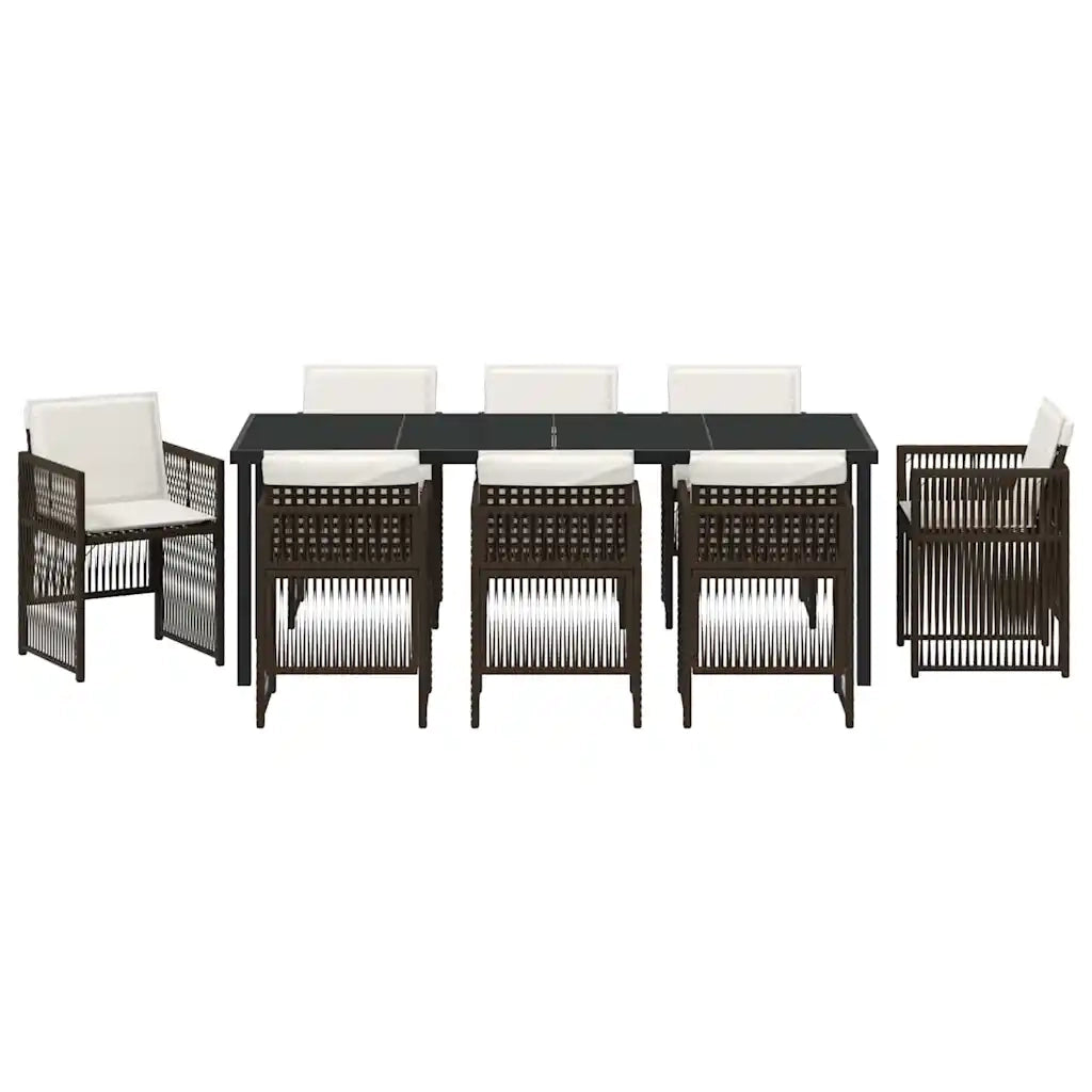 Set da Pranzo per Giardino 9 pcs Marrone 3380660