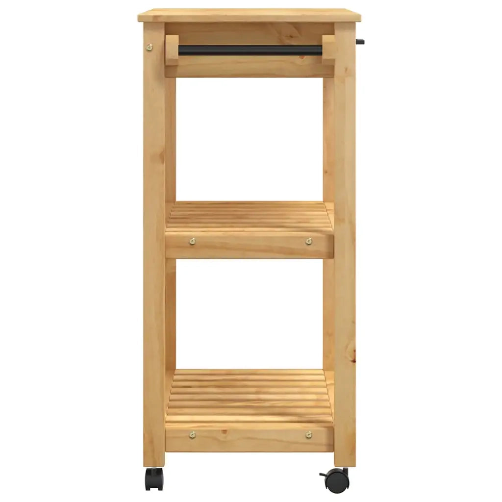 Carrello da Cucina-Scaffale per Cucina MONZA 84x40x88,5 cm in Legno Massello di Pino 426249