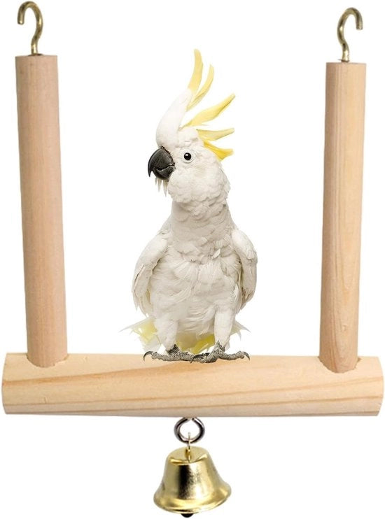 Vogelschommel per piccioni, schommel per uccelli in legno naturale, sedili a sbarre, giocattoli per gabbia, supporto in legno, giocattoli per gabbia per pappagallo, falco parkiet, ara.