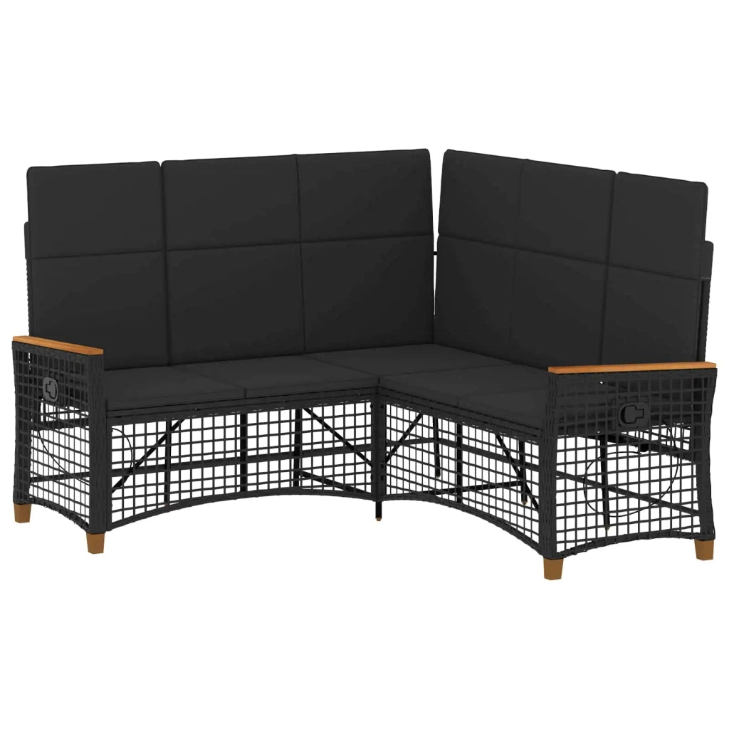 Set di Divani Recliner da Giardino Nero 164 x 164 x 112 cm 42026822