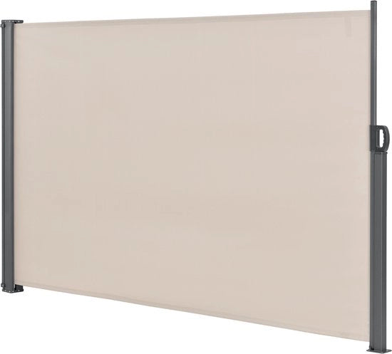 Schermo laterale estensibile - Parete laterale estensibile - 160x300 cm - Acciaio e Tessuto - Aspetto lussuoso - Colorazione sabbia