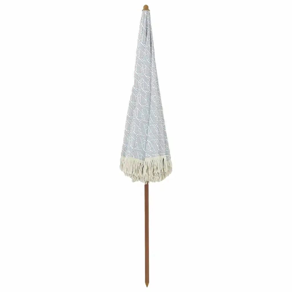 Ombrellone da Spiaggia Grigio e Bianco 205 x 205 x 210 cm 42006682