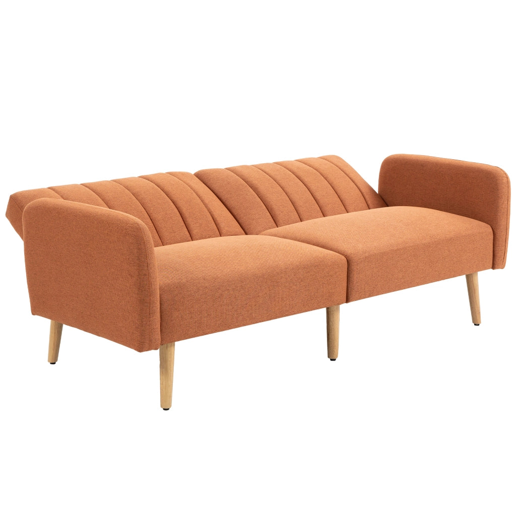 Divano letto 2 posti ¨C zephmum ¨C Tissu marrone, struttura legno