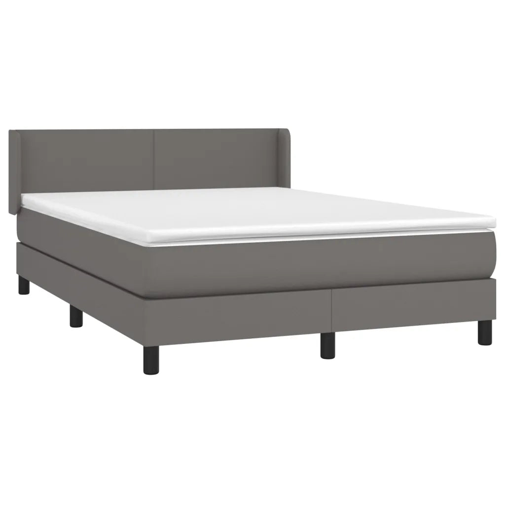 Giroletto a Molle con Materasso Grigio 140x190 cm in Similpelle 3130659