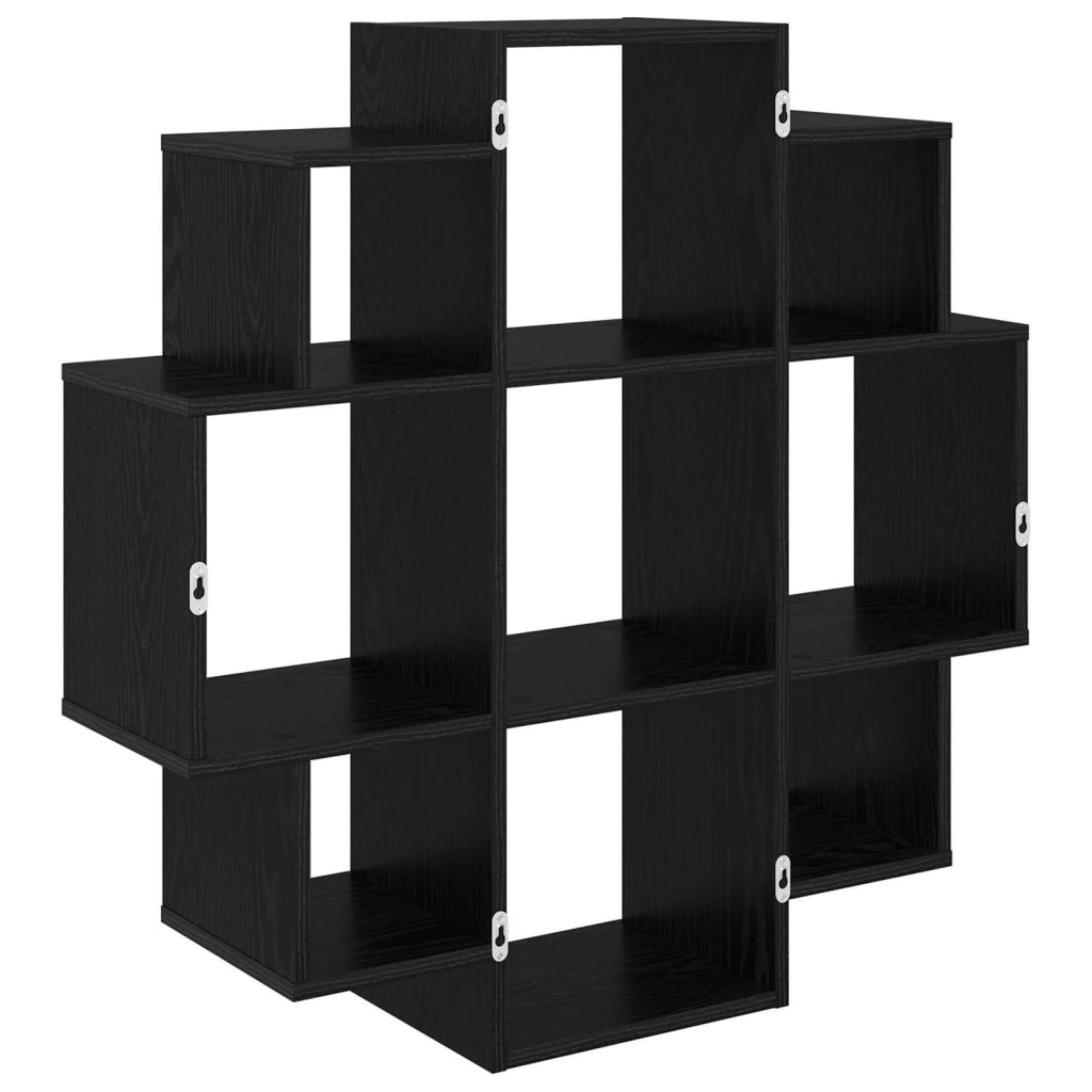 Scaffale da parete Rovere Nero 90 x 25 x 90 cm 8012173