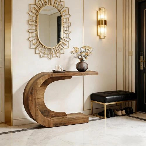 TAVOLO CONSOLLE C 110x35x75 cm Legno Marrone Rustico