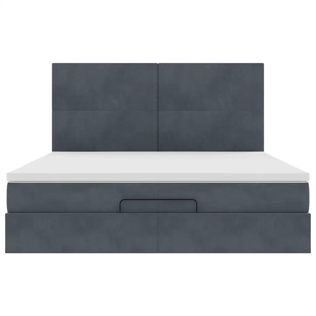 Struttura Letto Pouf con Materassi 200x200 cm Velluto