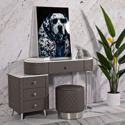 Mobile da Trucco Tafrao, Toeletta 4 Cassetti, 120x40x75h cm Bianco Marmo