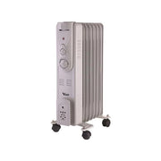 Vigor 9795220 Radiatore ad Olio 7 Elementi 1500 W con Termostato e Ruote colore Nero