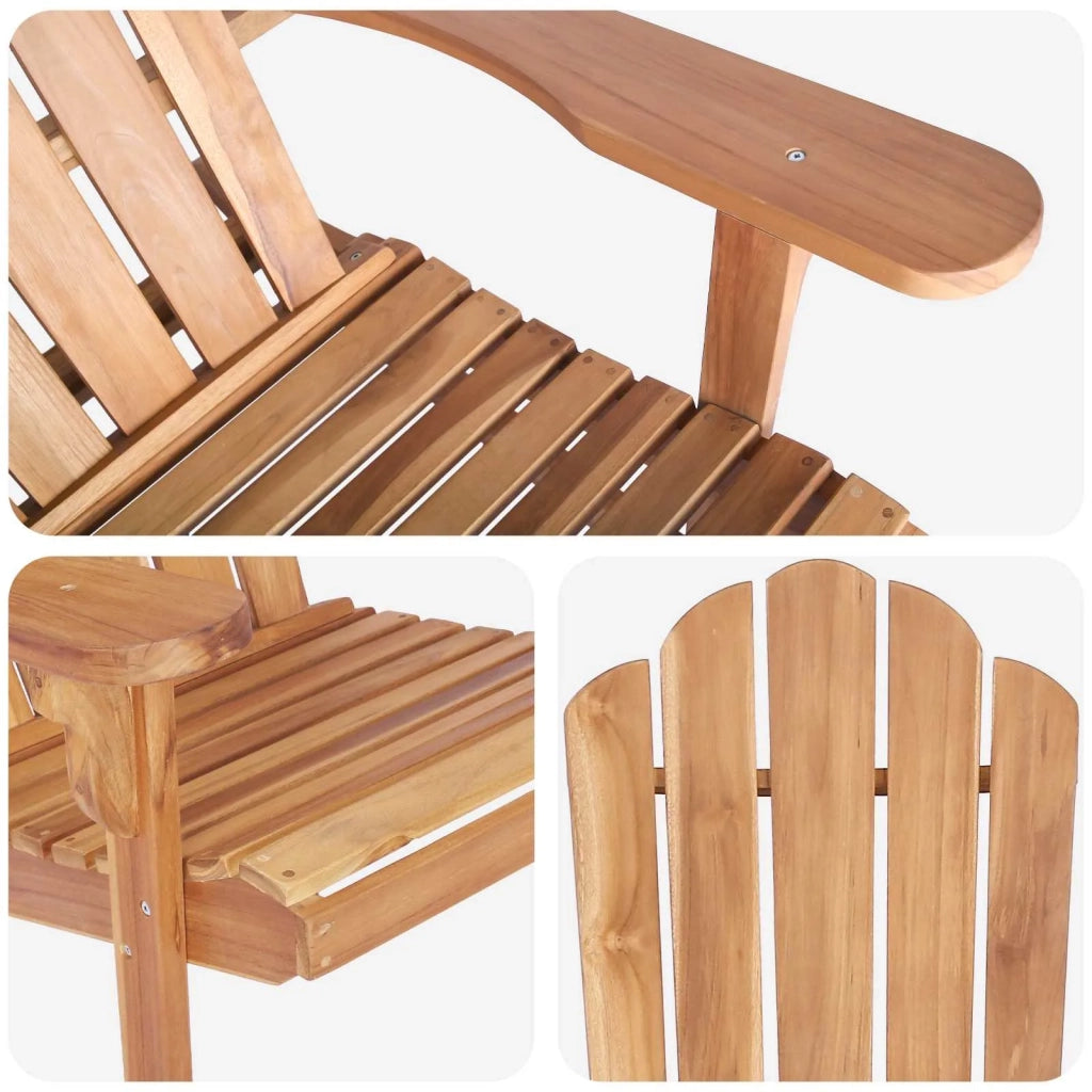 Sedia Adirondack da giardino Naturale Legno di teak solido 42041355