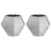 Set di 2 fioriere rettangolari da esterno 50 x 50 x 40 cm acciaio zincato argento 02_0053129