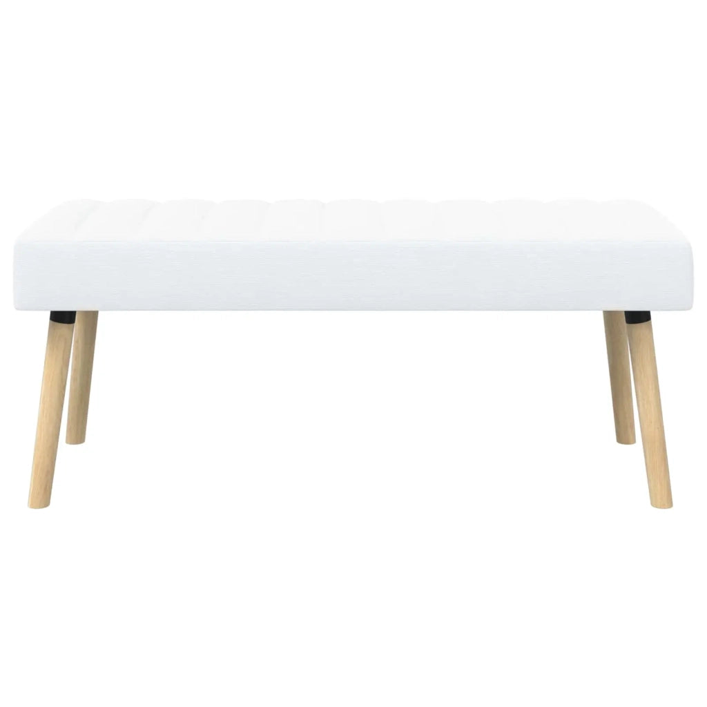 Panchina trapuntata a canale Bianco 110 x 40 x 46 cm Tessuto 42038498