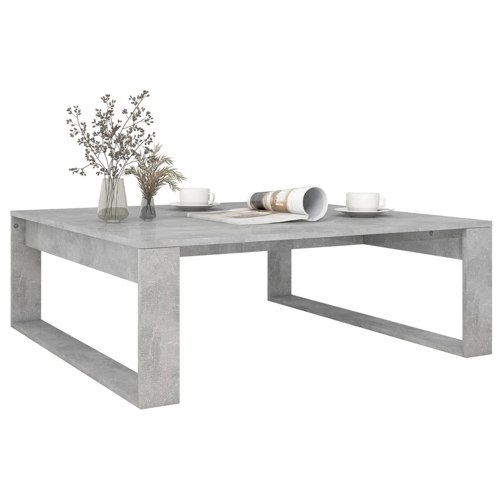 Tavolino da Salotto Grigio Cemento 100x100x35 cm Truciolato 808634