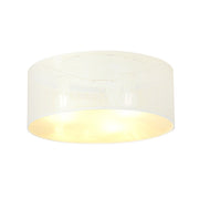 Lampada a sospensione Aston in acciaio bianco e interno oro