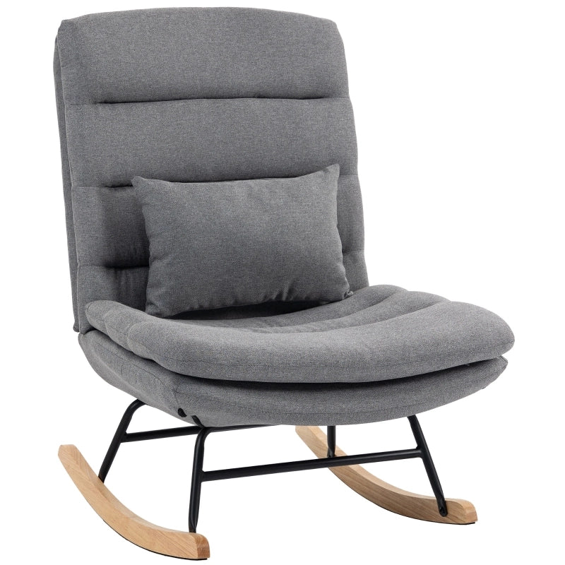 POLTRONA A DONDOLO con cuscino lombare 79x73x39 cm Grigio chiaro