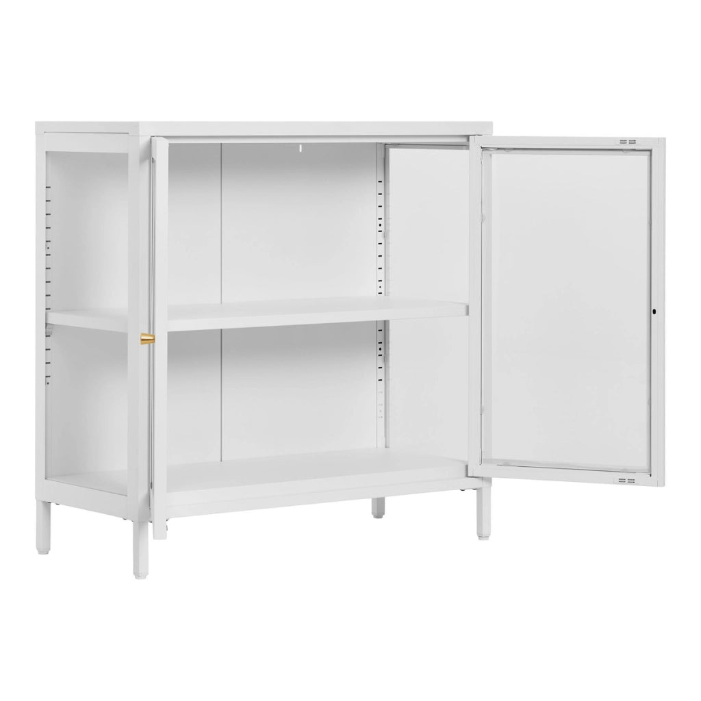 Vetrinetta Dalby, Bianco, Metallo, 35x80x80 cm