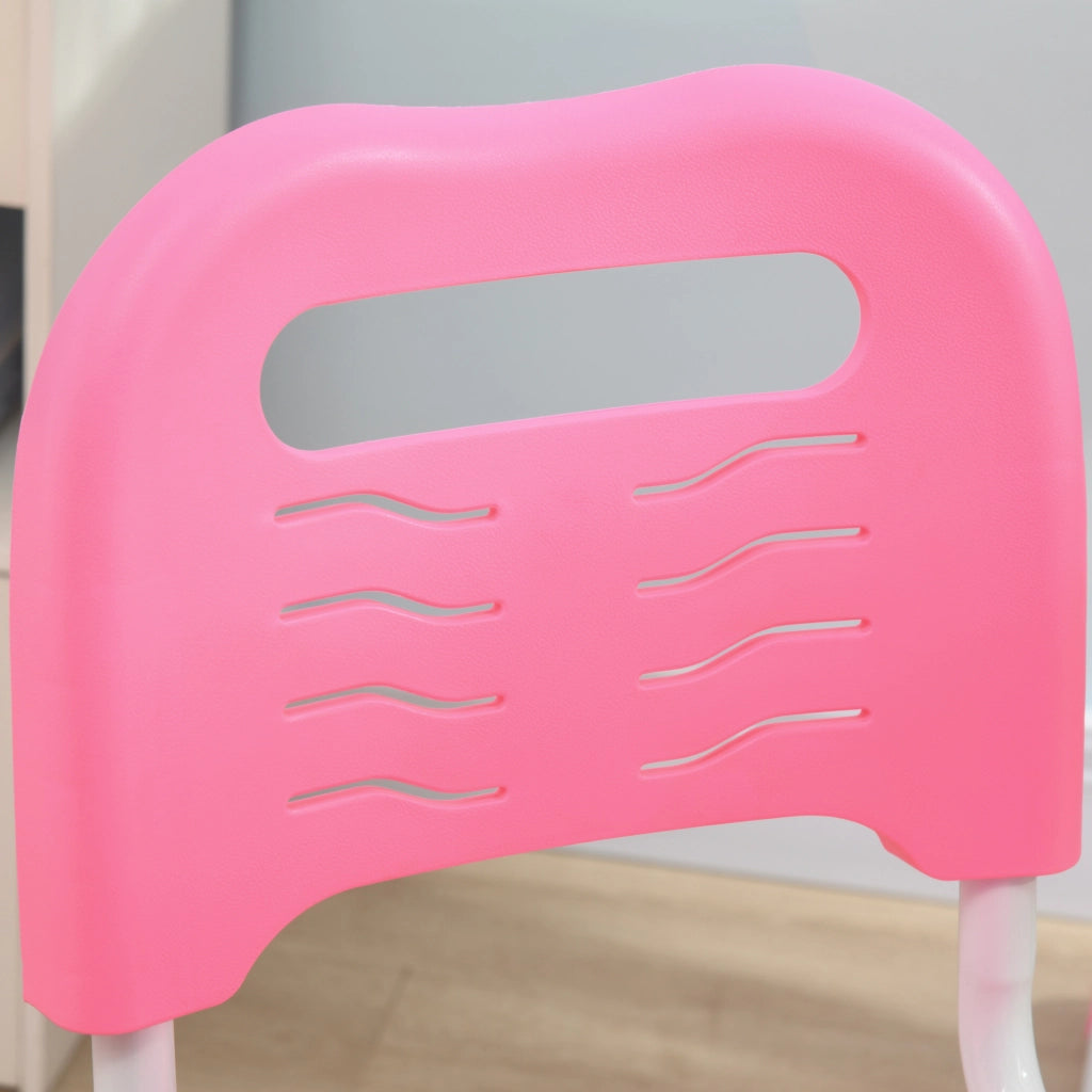 Scrivania Bambini con Sedia Regolabile ¨C zephmum ¨C 66x47x52-77 cm, Rosa