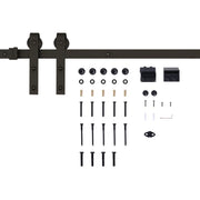 Kit binario per porta scorrevole, portata massima 100 kg, metallo, nero, 2 m, nero