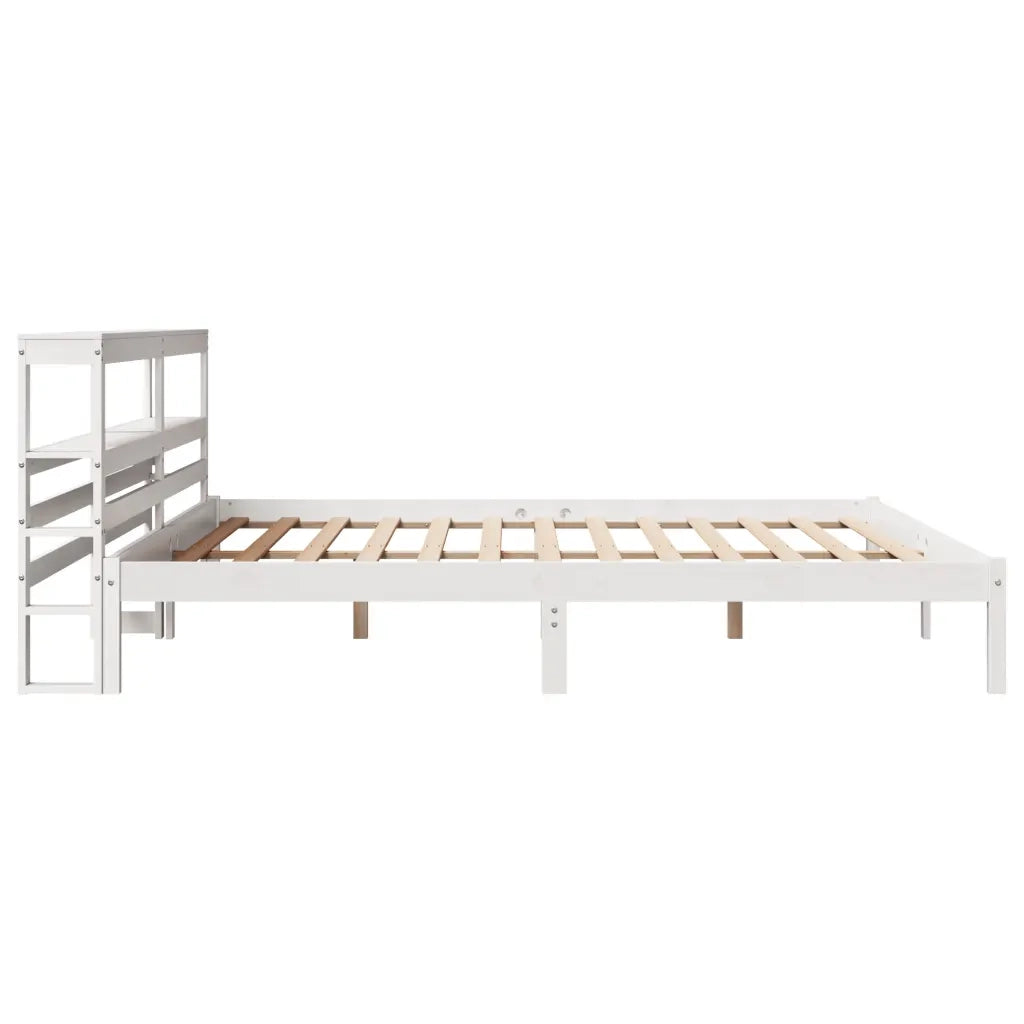 Giroletto senza Materasso Bianco 200x200 cm Legno Massello Pino 3305731