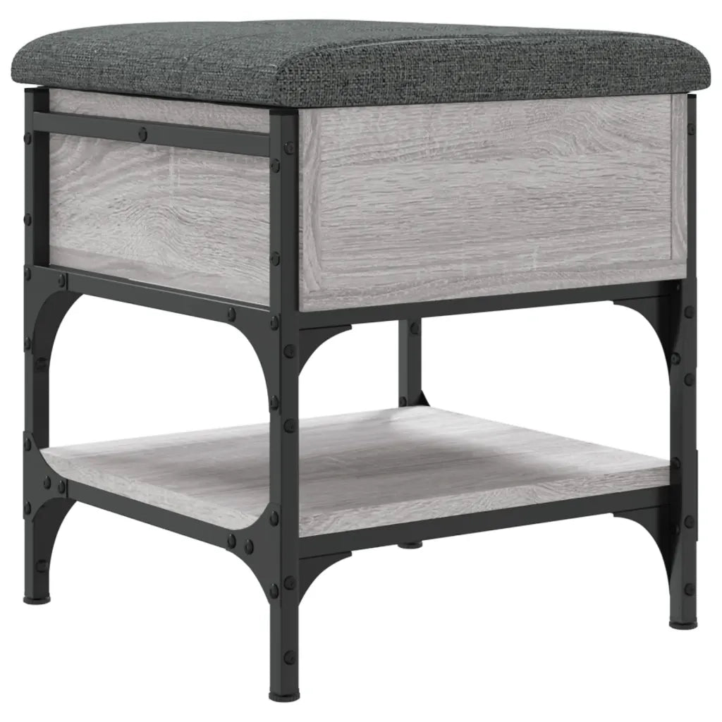 Panca Porta Scarpe-Sgabello-Panca Scarpiera Grigio Sonoma 42x42x45 cm Legno Multistrato