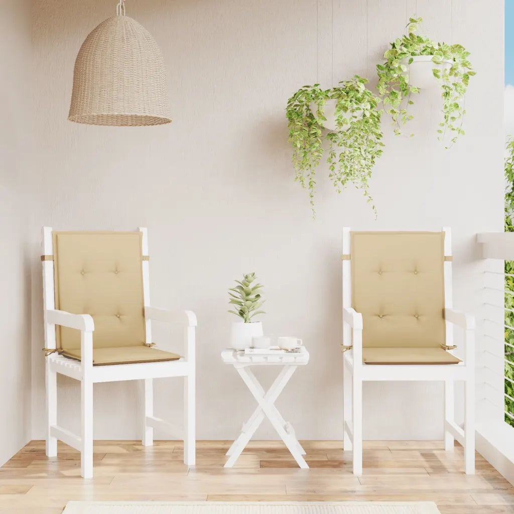 Cuscini Sedia Schiena Bassa 2 pz Beige MÃ©lange 100x50x4 Tessuto