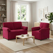 Set di divani 2 pz Rosso Vino Velluto 3424890
