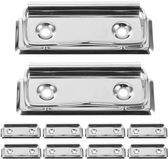Clips per schrijfbord 10 pezzi - Clips per schrijfbord montabili - Clips di riserva per schrijfbord metalliche - Clip per schrijfbord da staccare - Clips per schrijfbord per ufficio - Clips leggere e spazieggianti per ufficio