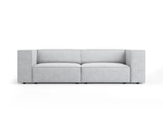 Cosmopolitan Design - Divano "Arendal" 3 posti in ciniglia con effetto a coste grigio chiaro 