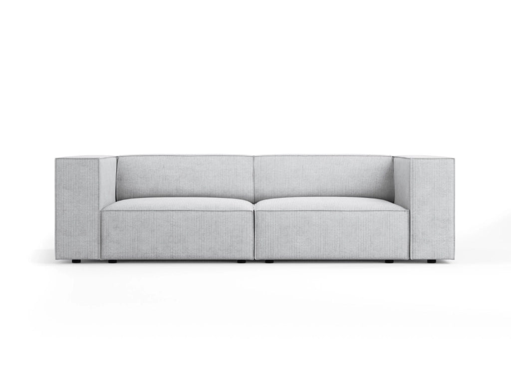 Cosmopolitan Design - Divano "Arendal" 3 posti in ciniglia con effetto a coste grigio chiaro 