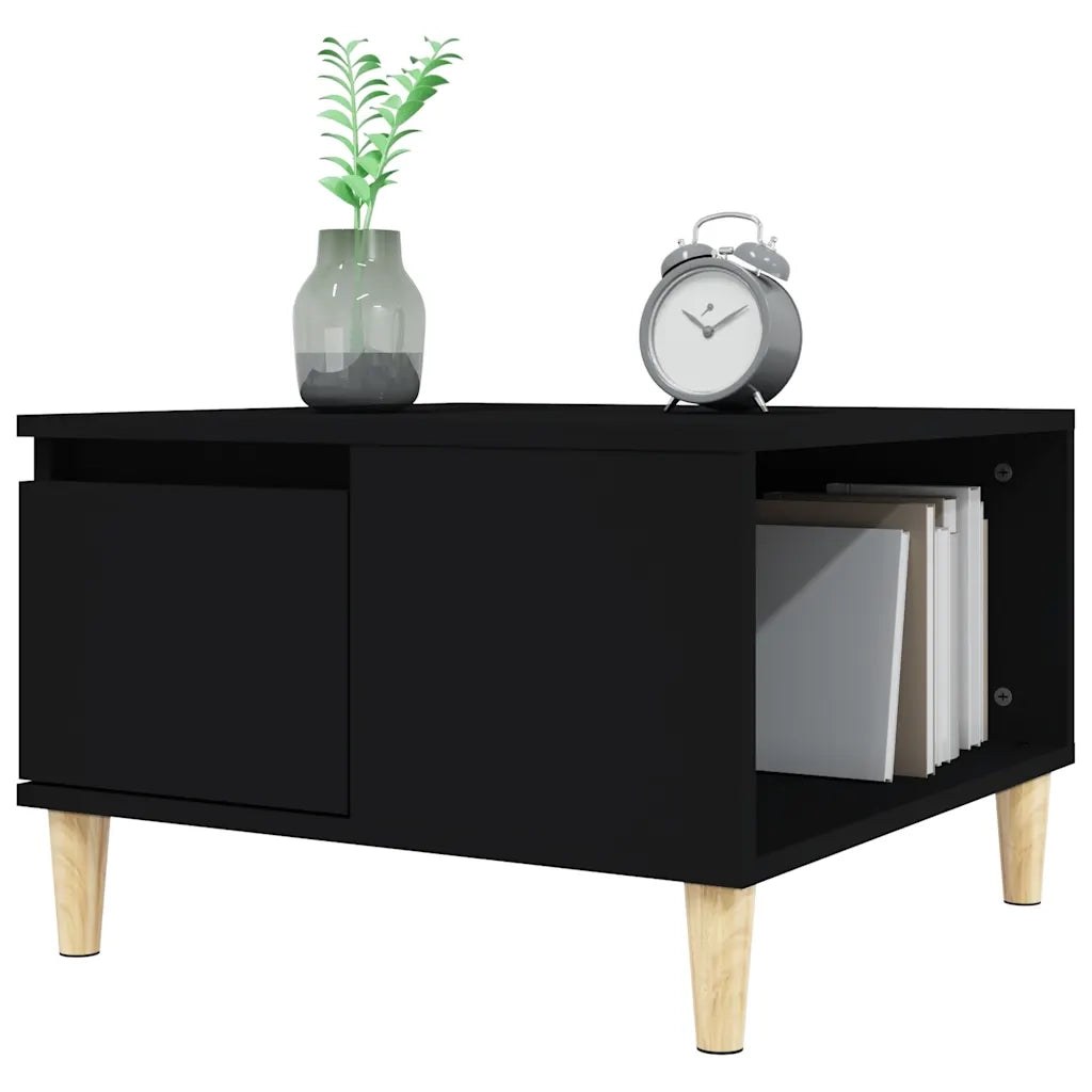 Tavolino da Salotto Nero 55x55x36,5 cm in Legno Multistrato 821077