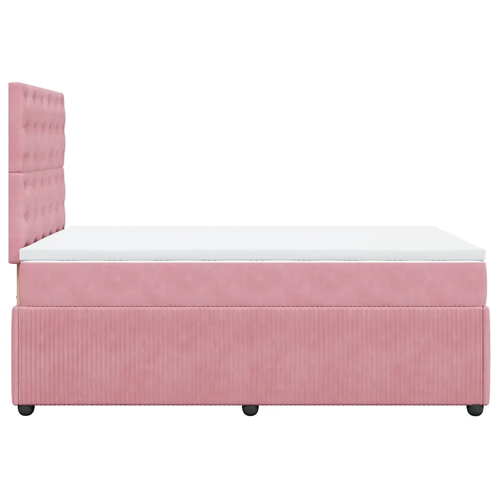 Giroletto a Molle con Materasso Rosa 120x200 cm in Velluto
