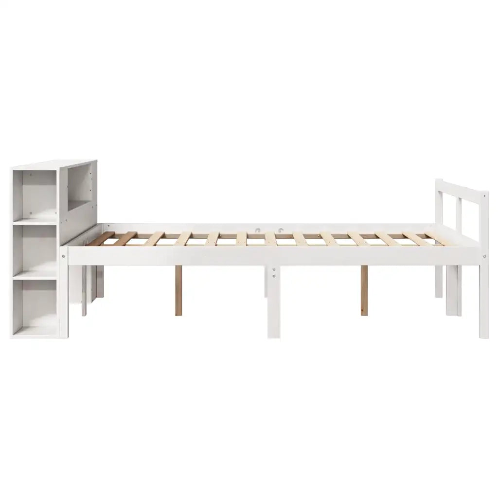 Letto Libreria senza Materasso Bianco 135x190 cm Legno di Pino 3321964