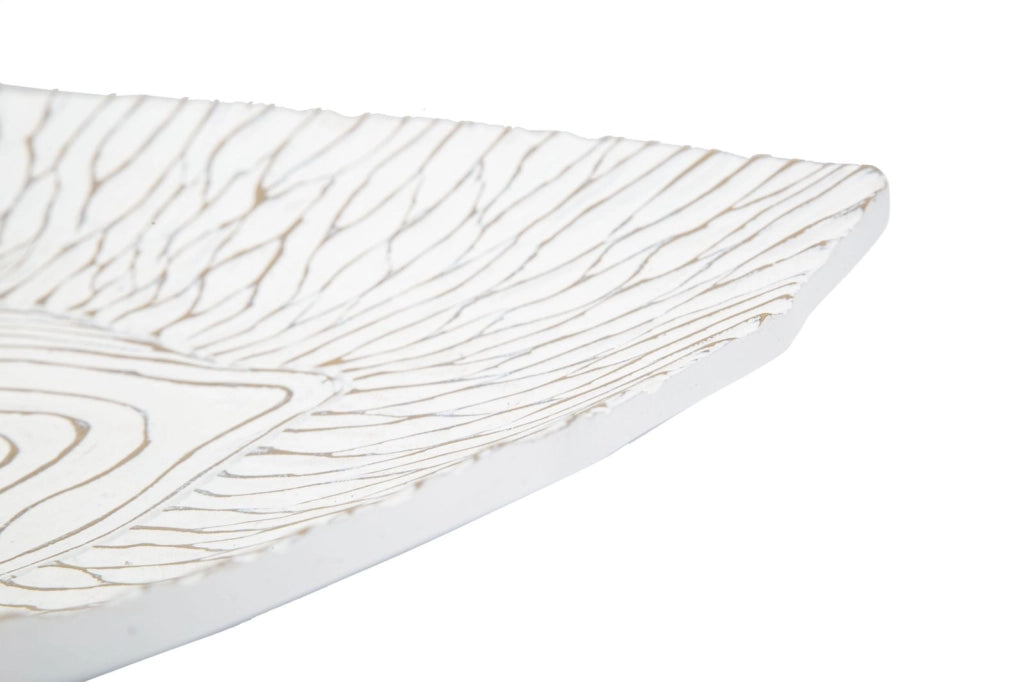 Piatto Svuota Tasche 37x6x34 cm in Poliresina Bianco