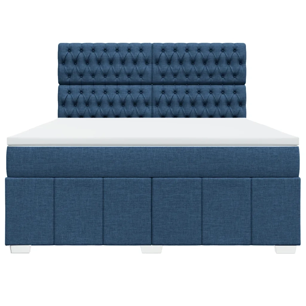 vidaXL Giroletto a Molle con Materasso Blu 180x200 cm in Tessuto
