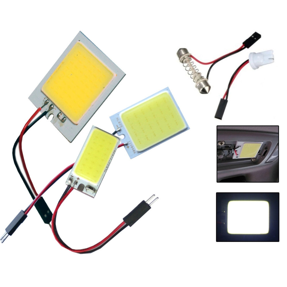 Trade Shop - Pannello Led Cob Chip Luce Cortesia Interno Auto Adattatore T10 -
