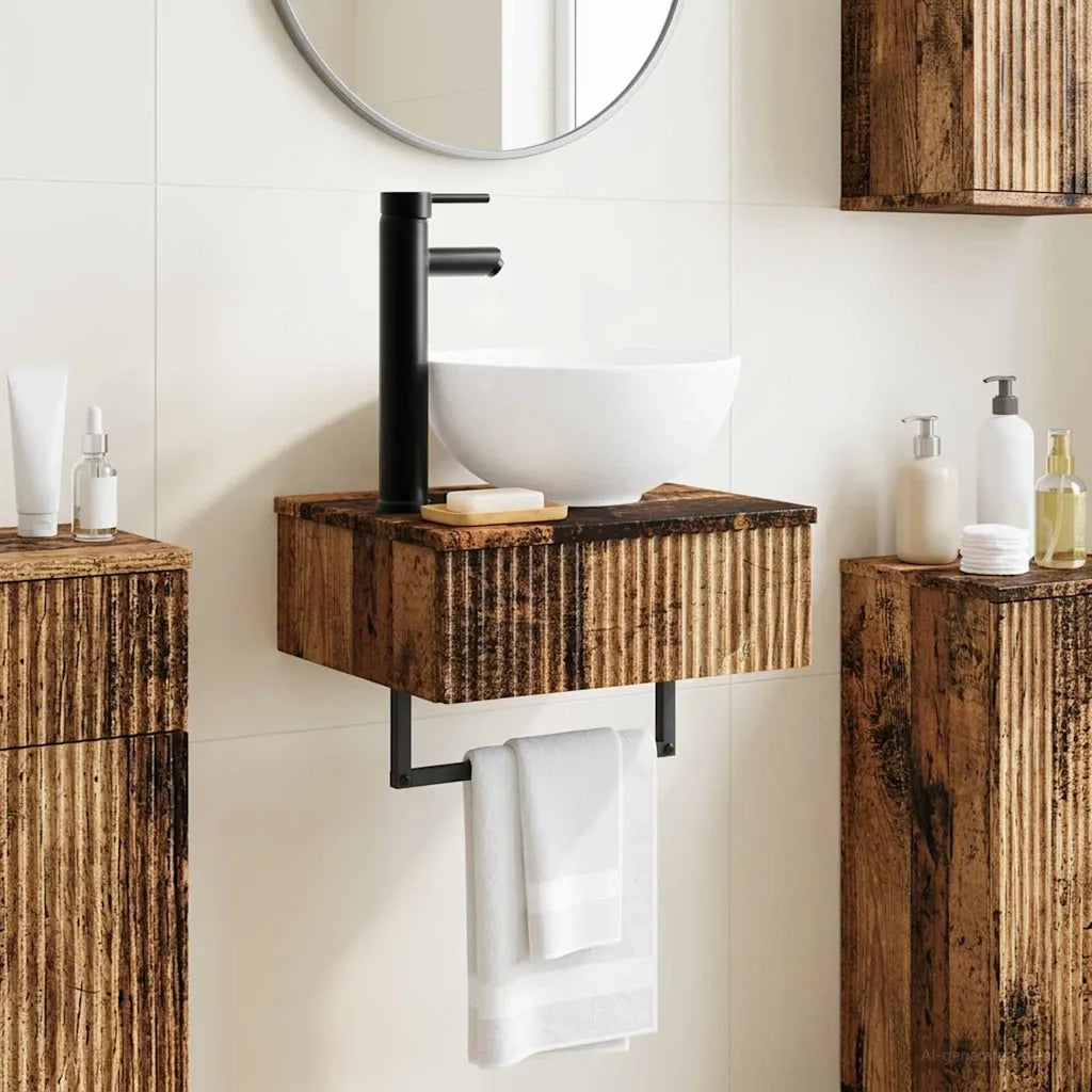 Lavabo da Parete Legno antico 40 x 35 x 39 cm
