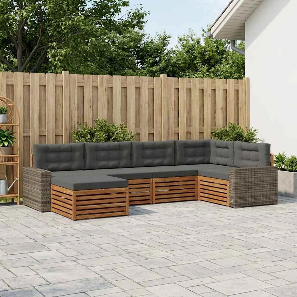 Set di divani da esterno 6 pz Naturale e Antracite 3383580
