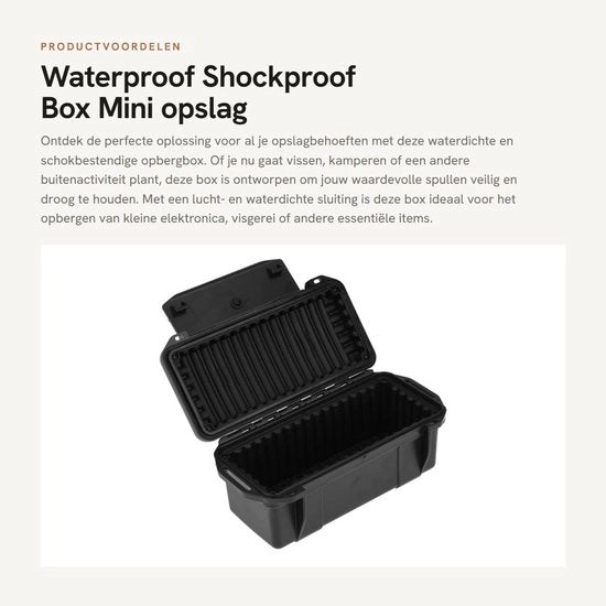 Scatola impermeabile e shockresistente - Mini archiviazione - Nero - Ideale per attività all'aperto - Duraturo e compatto - Adatto per pescatori e campeggiatori