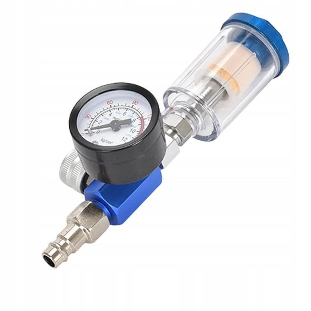 Regolatore di Pressione 1/4" 7BAR con Filtro per Pistola a Spruzzo HVLP – Alluminio e Plastica, 0-140 PSI