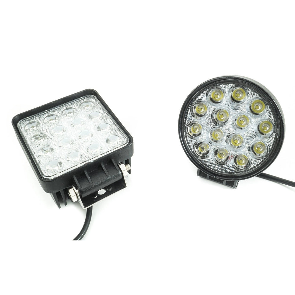 Trade Shop - Faro Supplementare Profondita Auto Tondo Quadrato Led 42w 6000k -   -tondo    -