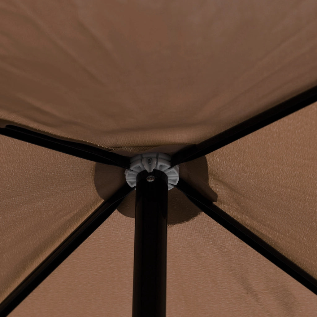 EasyComfort Ombrellone 2x2 m da Esterno con Tettuccio Quadrato, Regolabile e Portatile, in Metallo e Poliestere, Caffè